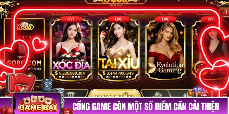 Cổng game còn một số điểm cần cải thiện