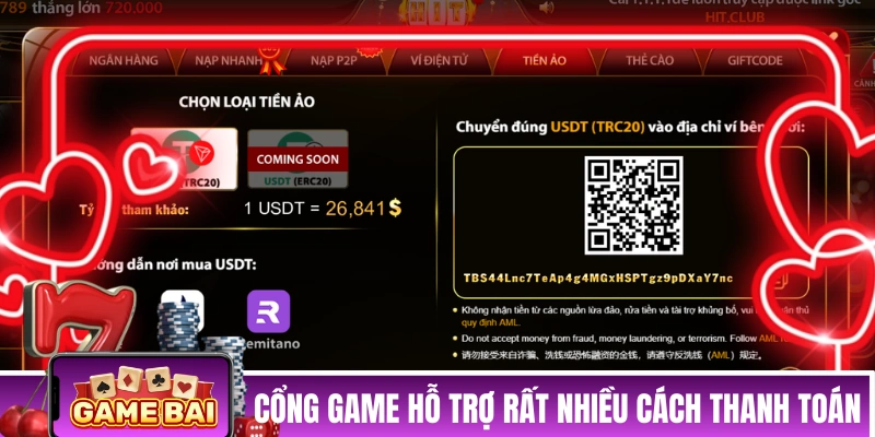 HITCLUB - Siêu Phẩm Hot Hit Của Giới Game Bài Năm 2026 Cổng game hỗ trợ rất nhiều cách thanh toán