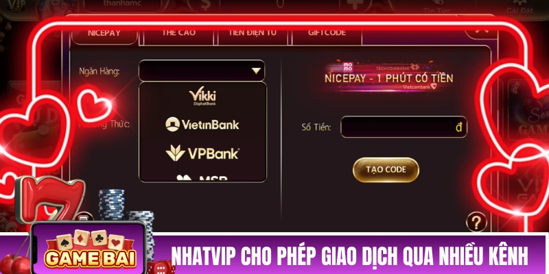 NHATVIP - Người Chơi Luôn Là Nhất, Ai Cũng Là Khách VIP! NHATVIP cho phép giao dịch qua nhiều kênh